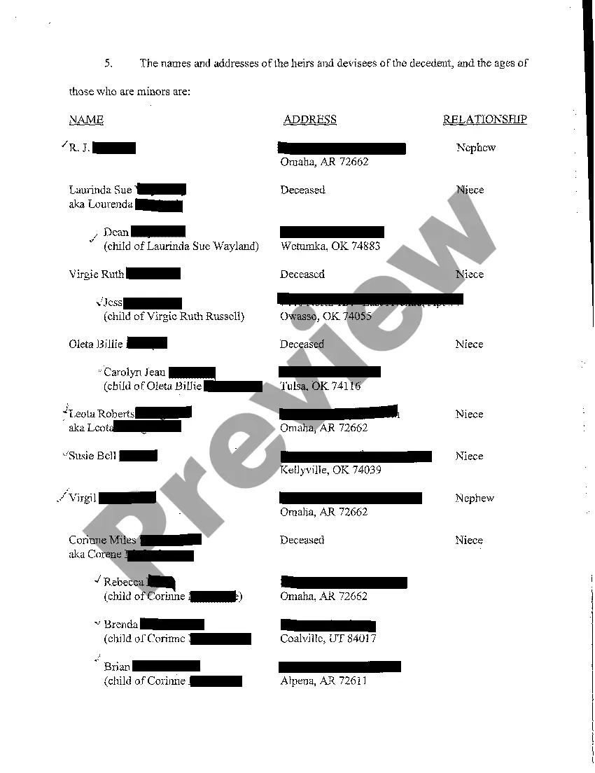 Preview A01 Application for Informal Probate of Will and Appointment of Personal Representative