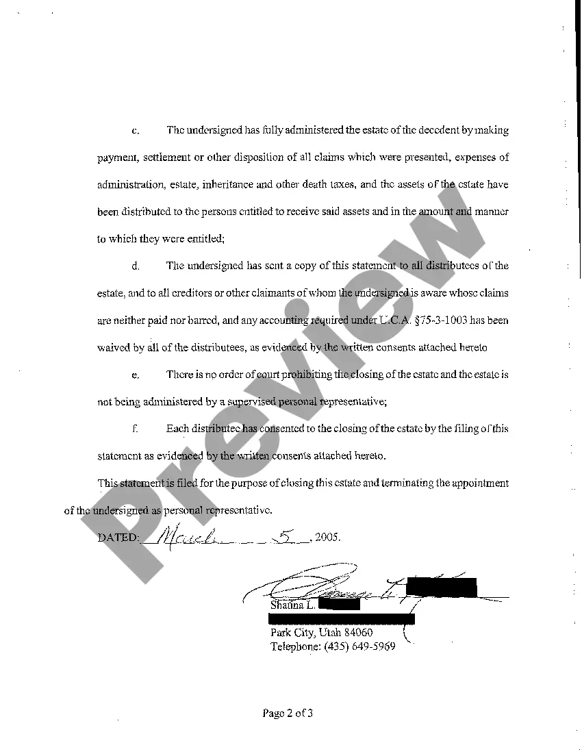 Preview A06 Verified Statement Closing Small Estate