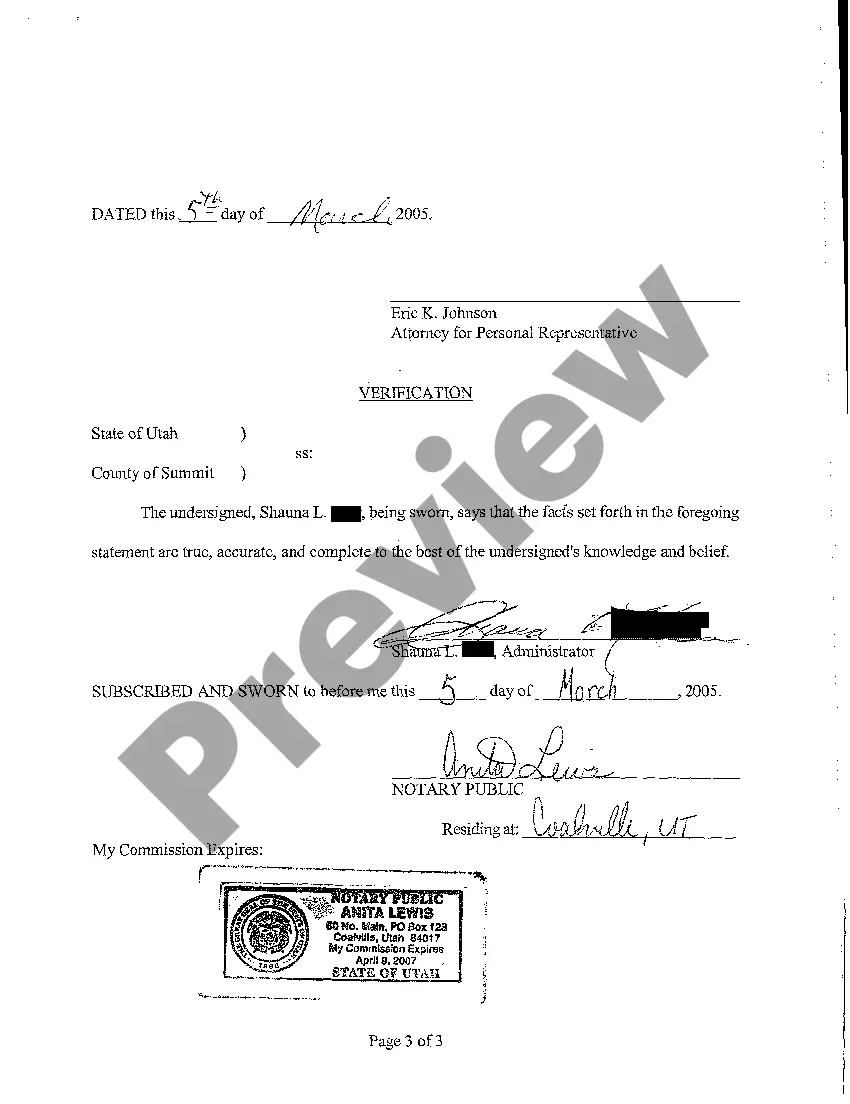 Preview A06 Verified Statement Closing Small Estate