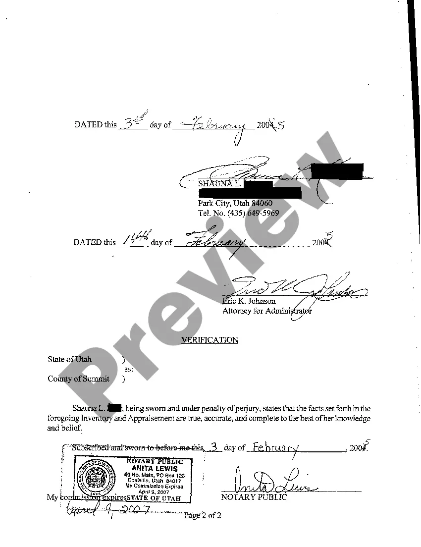 Preview A05 Inventory and Appraisement