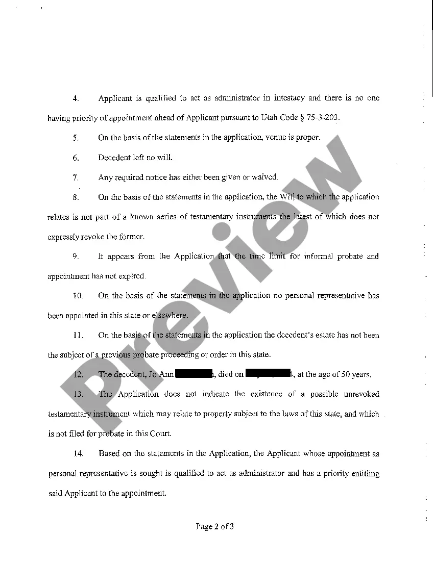 Preview A03 Statement of Informal Adjudication of Intestacy and Informal Appointment of Administration in Intestacy