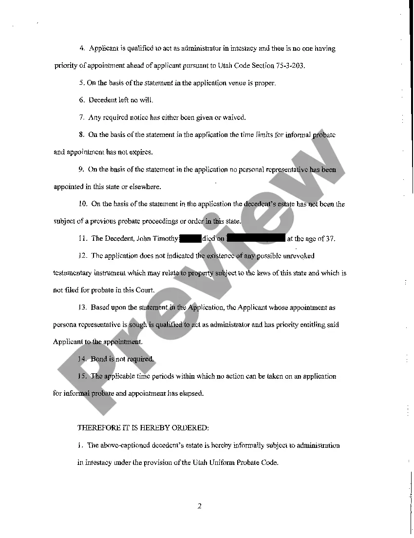 Preview A03 Statement of Informal Adjudication of Intestacy and Informal Appointment of Administrator in Intestacy