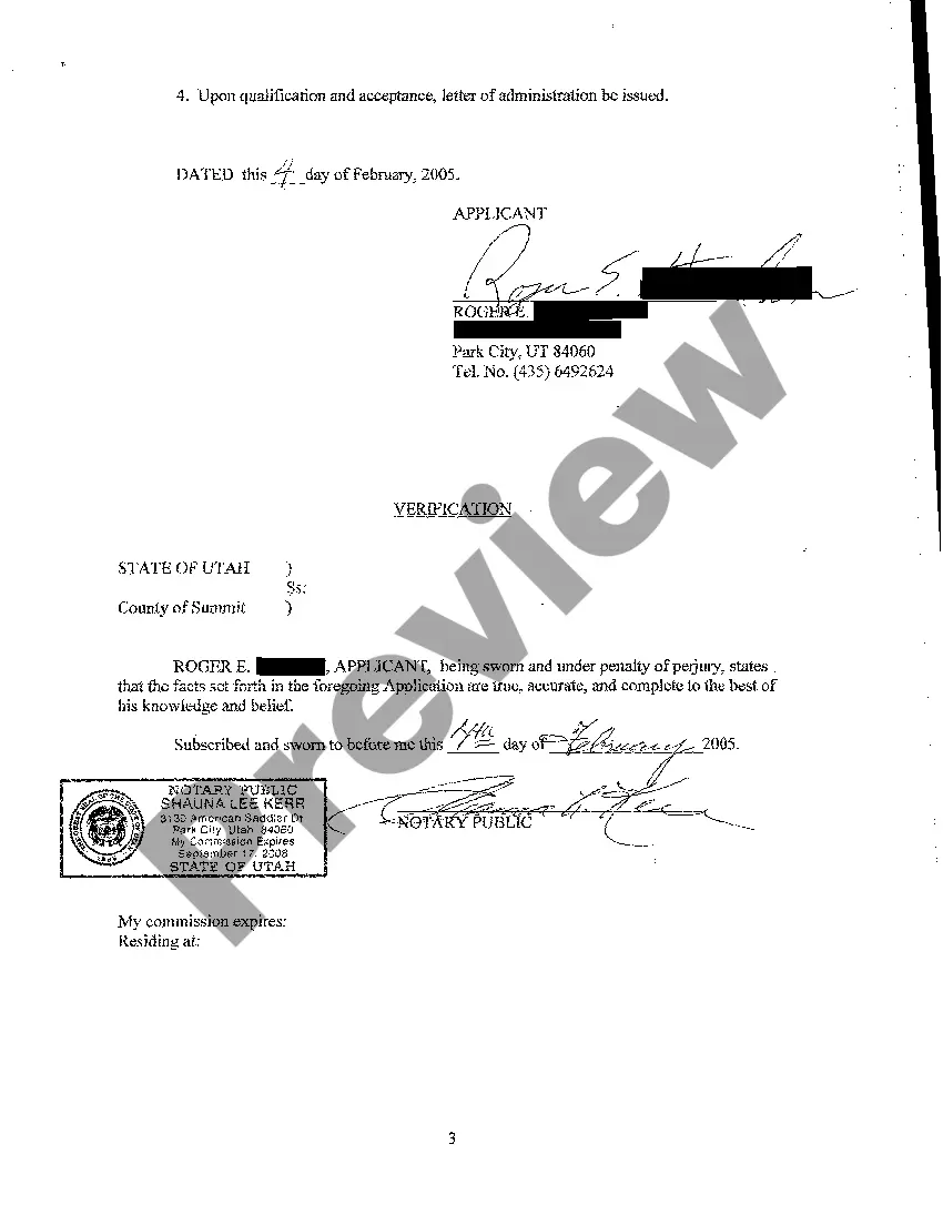 Preview A01 Application for Informal Adjudication of Intestacy and Appointment of Administrator
