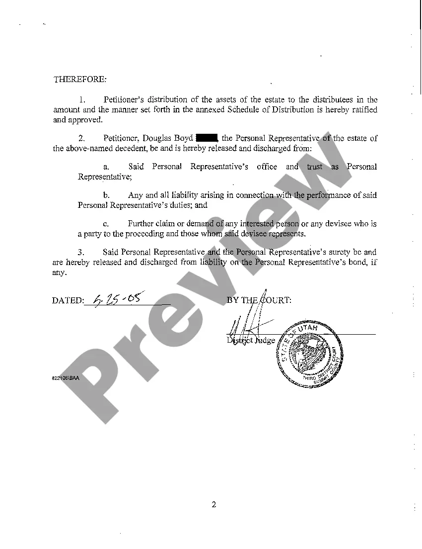 Preview A16 Estate Closing Order and Decree of Final Discharge