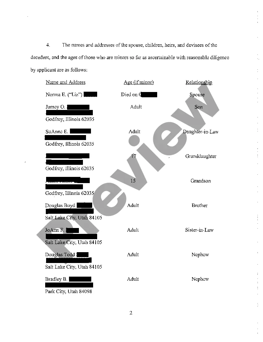 Preview A04 Application for Informal Probate of Will and First and Second Codicils - Will Changes or Amendments, and Informal Appointment of Personal Representative