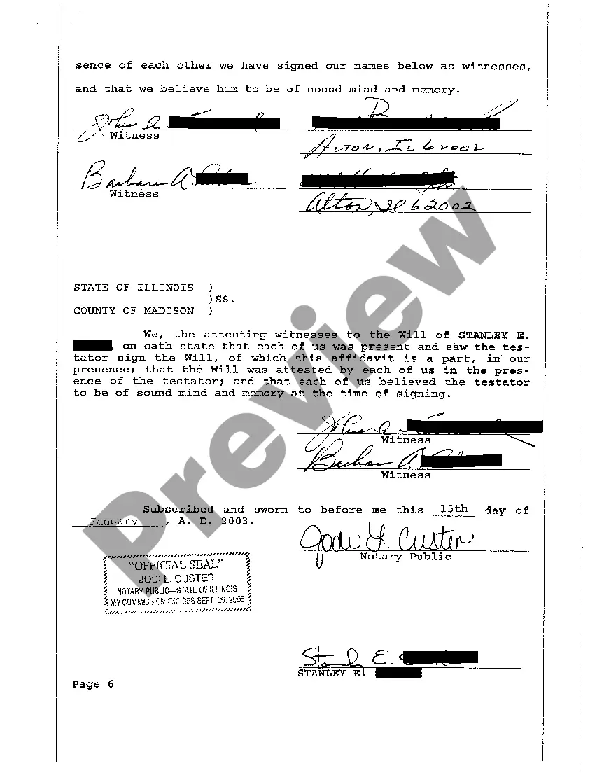 Preview A02 First Codicil to Will - Will Changes or Amendments