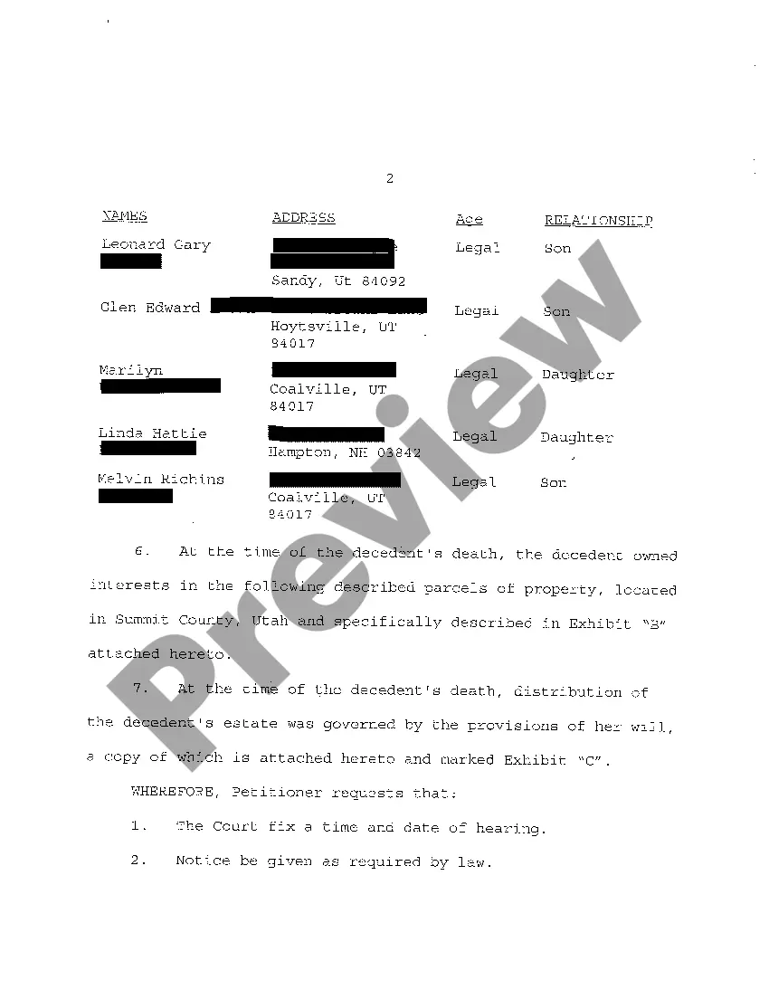 Get A04 Petition for Order Determining Heirs Preview A04 Petition for Order Determining Heirs