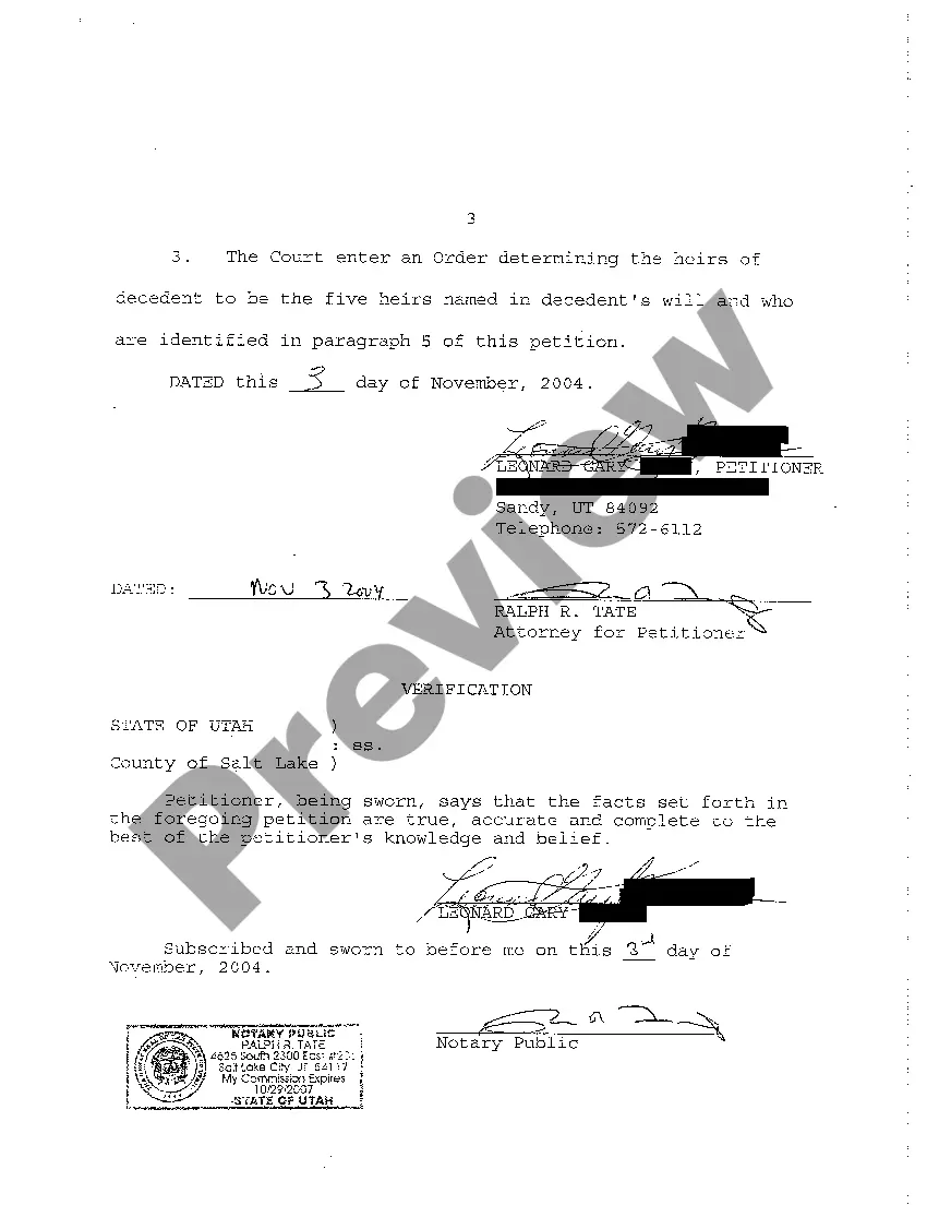 Get A04 Petition for Order Determining Heirs Preview A04 Petition for Order Determining Heirs