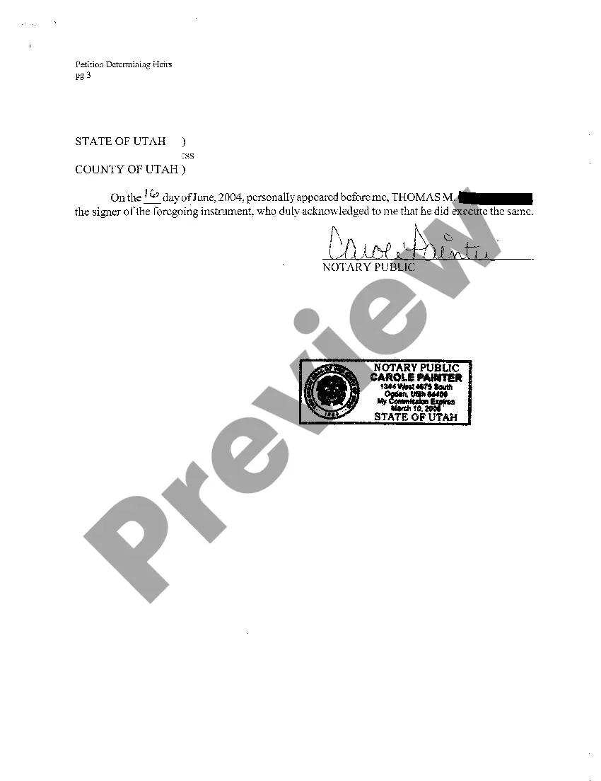 Get A01 Petition for Order Determining Heirs Preview A01 Petition for Order Determining Heirs