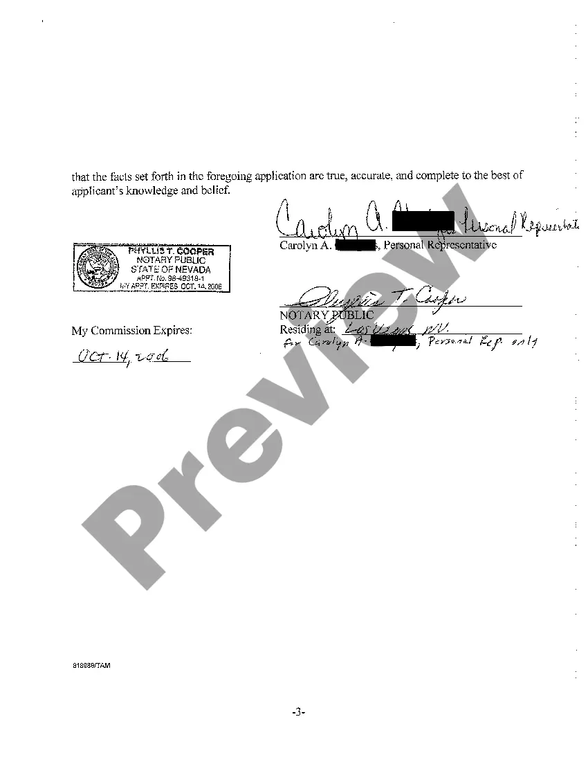 Preview A03 Proof of Authority of Domiciliary Foreign Personal Representative