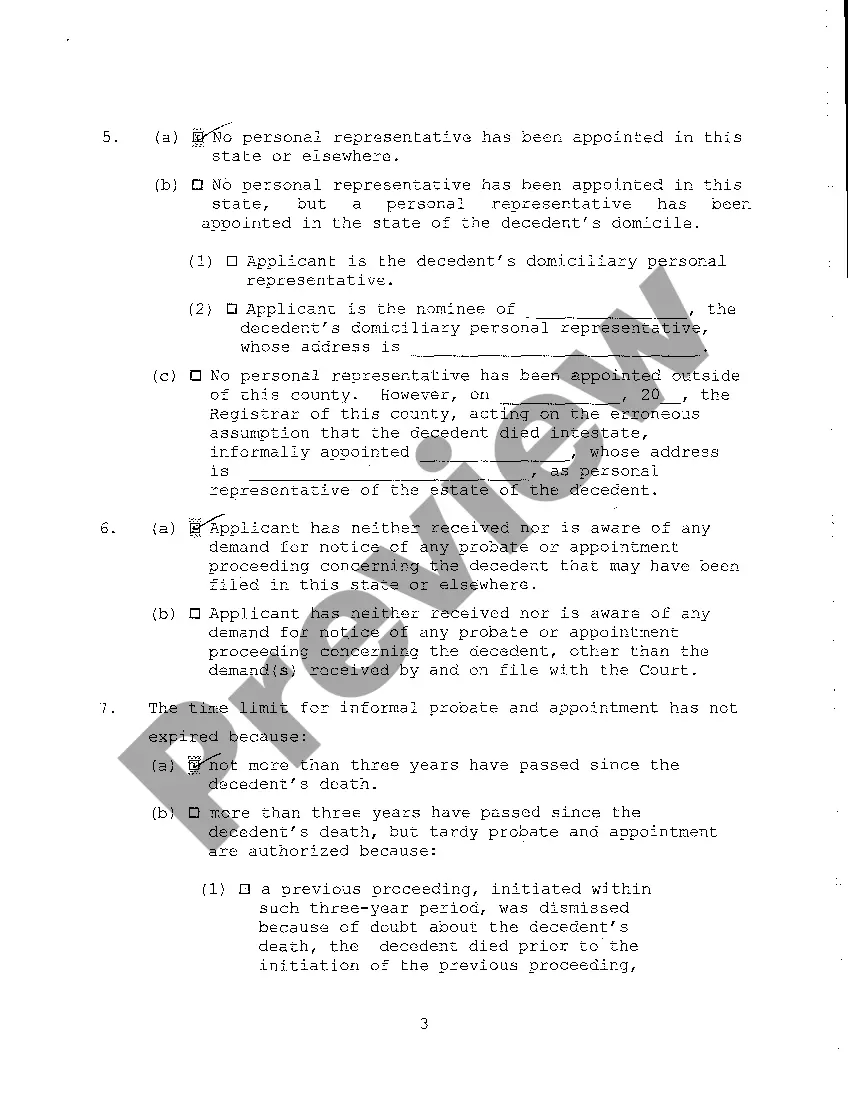 Get A03 Application for Informal Probate of Will and For Informal Appointment of Personal Representative Preview A03 Application for Informal Probate of Will and For Informal Appointment of Personal Representative