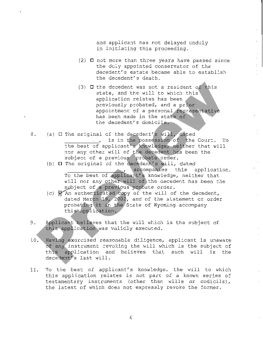 Get A03 Application for Informal Probate of Will and For Informal Appointment of Personal Representative Preview A03 Application for Informal Probate of Will and For Informal Appointment of Personal Representative