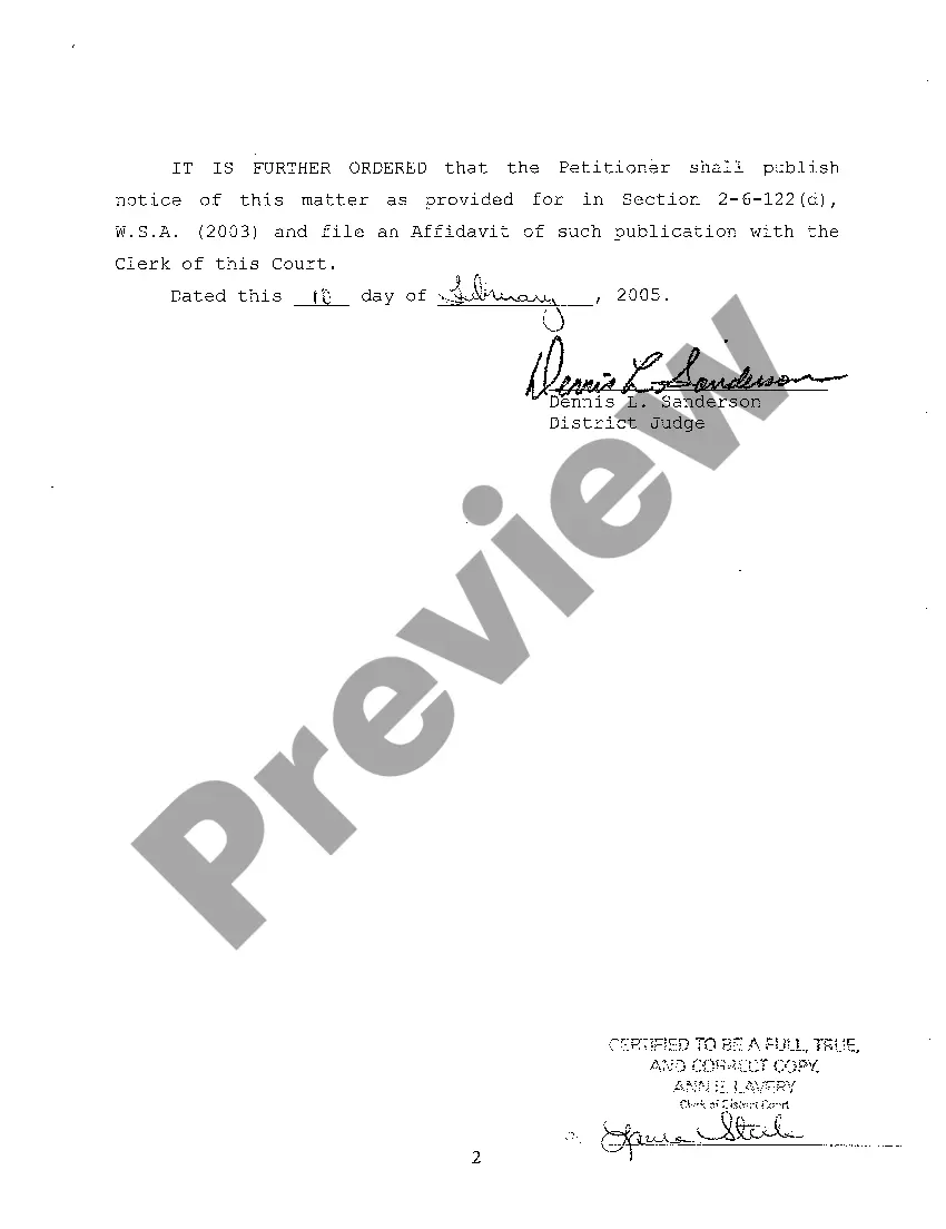 Preview A02 Order Admitting Will to Probate Without Further Administration