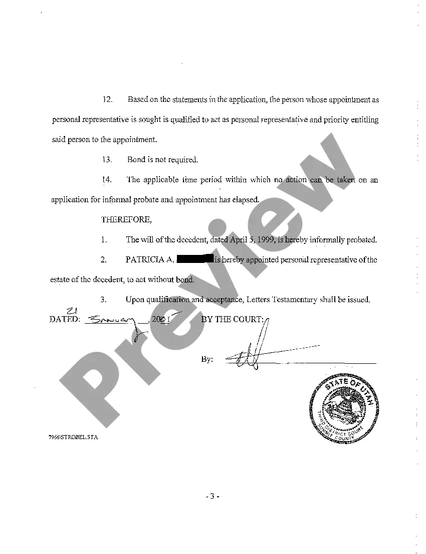 Get A10 Statement of Informal Probate of Will and Informal Appointment of Ancillary Personal Representative Preview A10 Statement of Informal Probate of Will and Informal Appointment of Ancillary Personal Representative