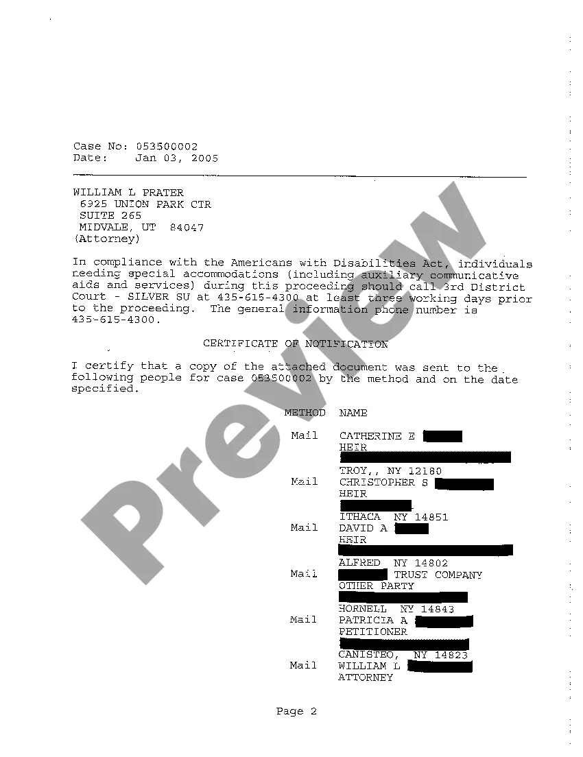 Preview A08 Notice of Application for Informal Probate of Will