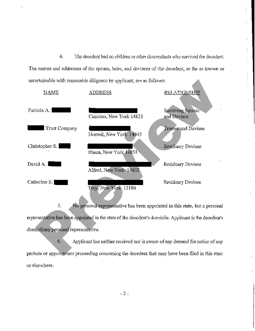 Preview A06 Application for Informal Probate of Will and Informal Appointment of Personal Representative