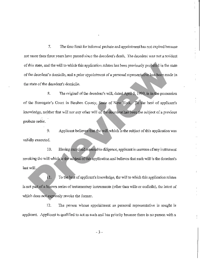 Preview A06 Application for Informal Probate of Will and Informal Appointment of Personal Representative