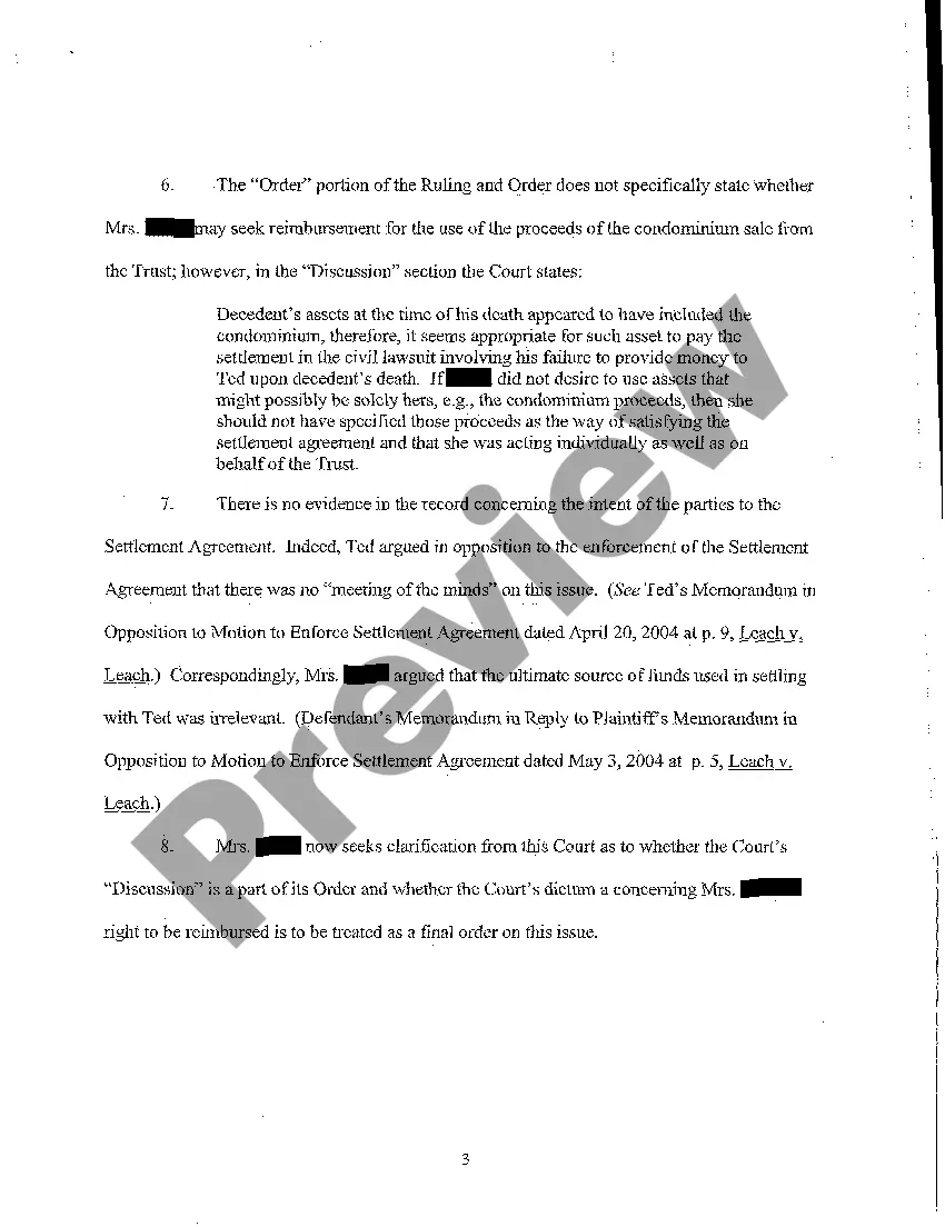 Preview A21 Memorandum of Points and Authorities in Support of Motion for Clarification of Ruling and Order