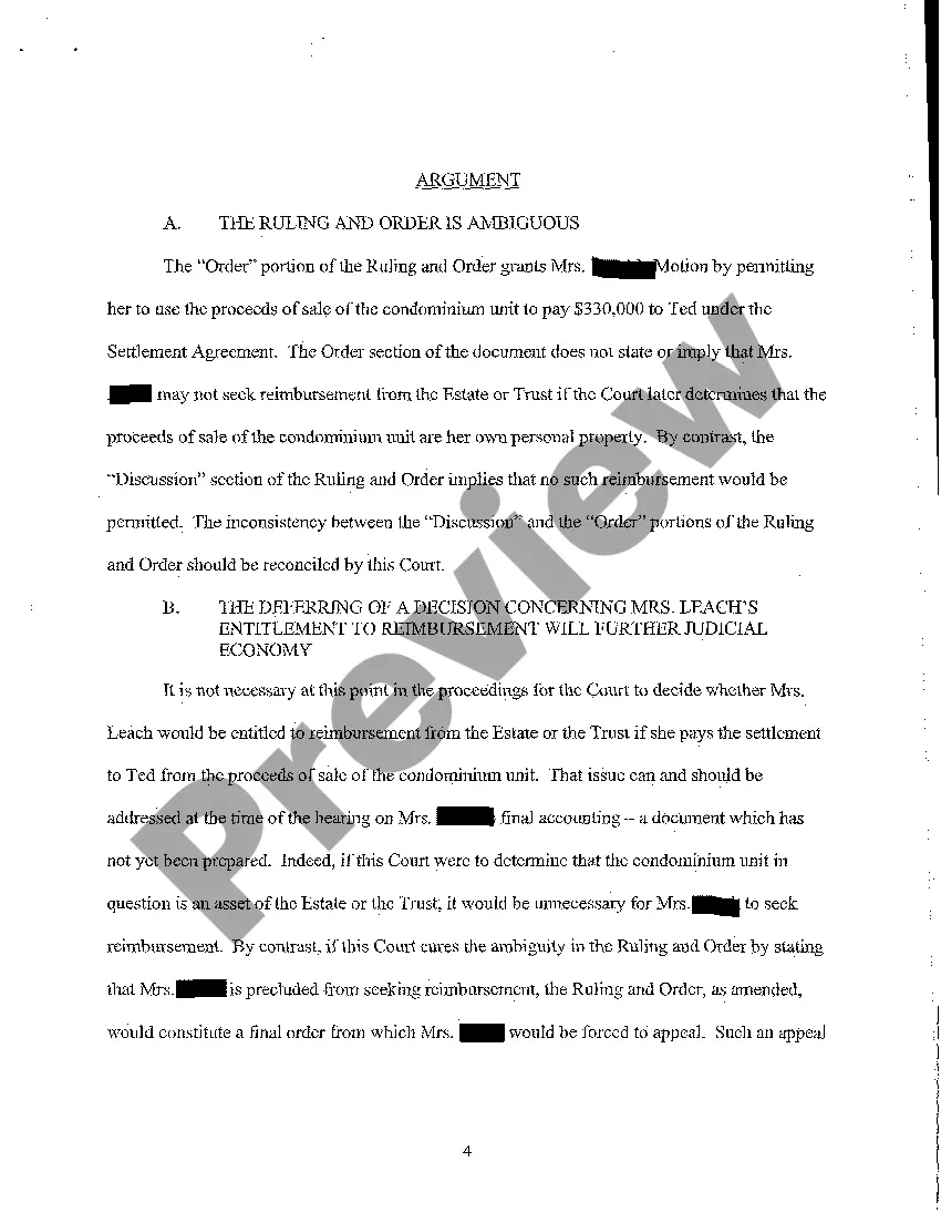 Preview A21 Memorandum of Points and Authorities in Support of Motion for Clarification of Ruling and Order