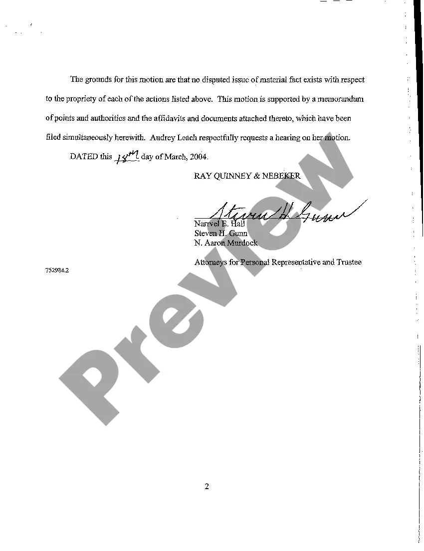 Get A16 Motion for Partial Summary Judgment Preview A16 Motion for Partial Summary Judgment