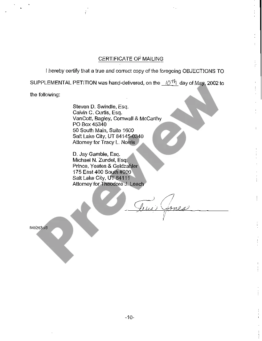 Preview A09 Objections to Supplemental Petition