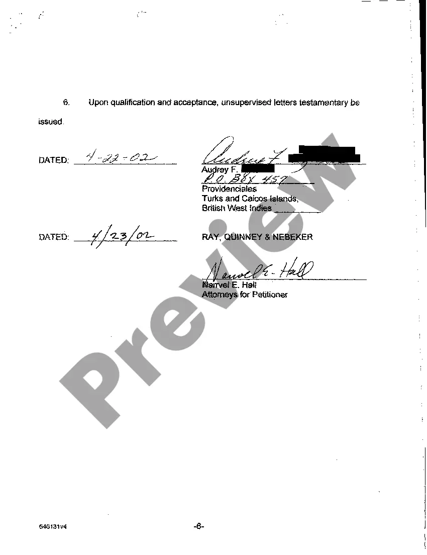 Preview A08 Objection to Petition and Counter petition for Formal Probate of Will and for Formal Appointment of Personal Representative