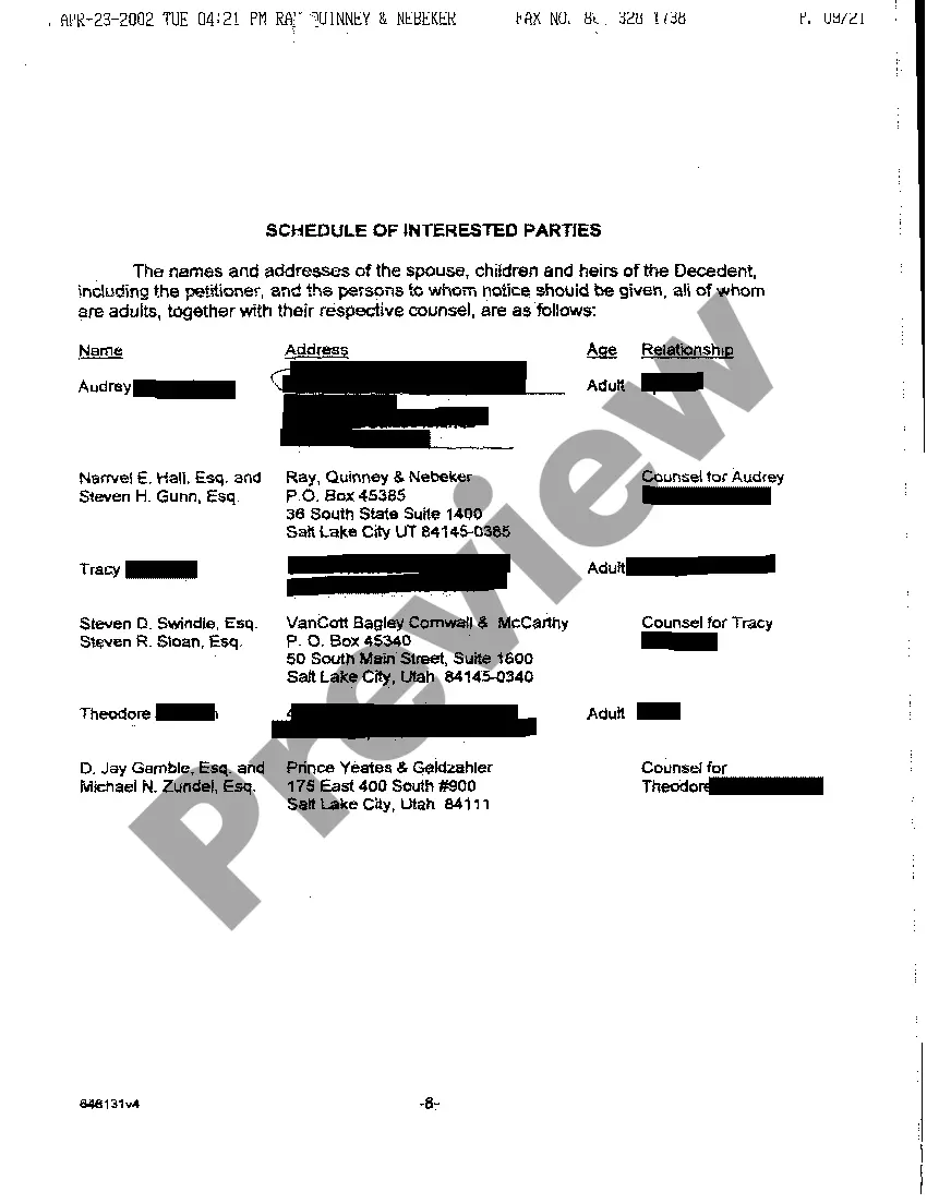 Preview A06 Objection to Petition and Counter Petition for Formal Probate of Will and for Formal Appointment of Personal Representative