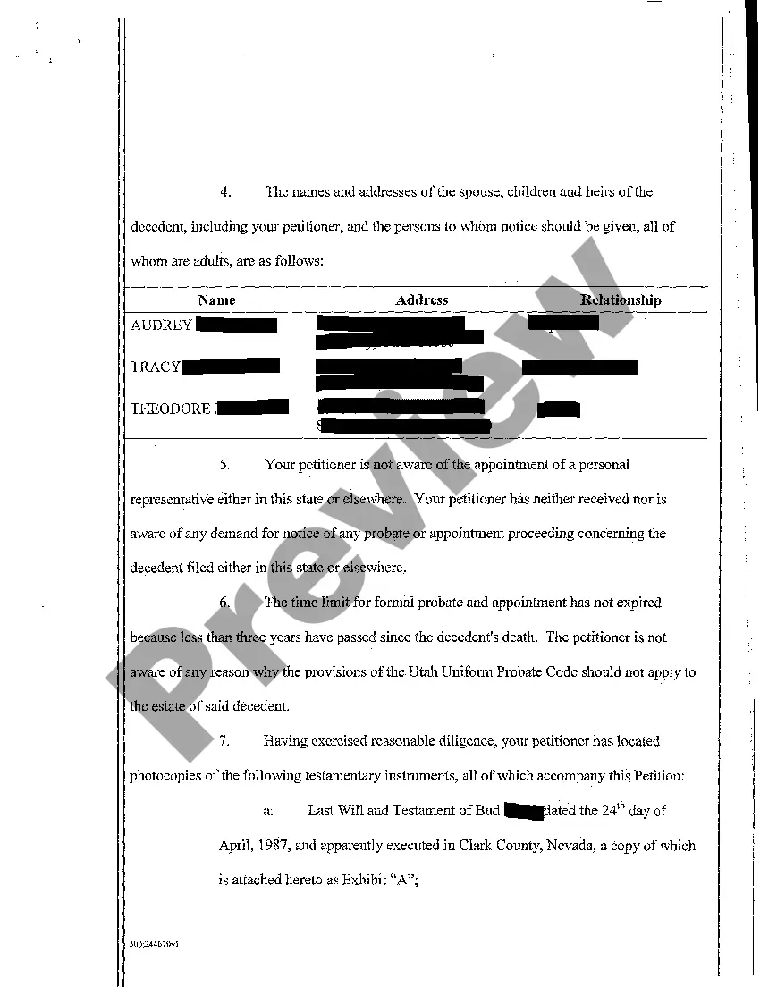 Preview A05 Petition for Supervised Administration and Adjudication of Testacy
