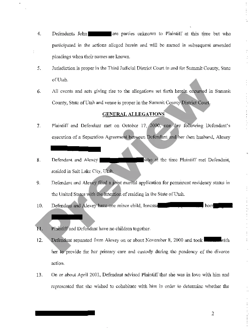 Preview A01 Complaint - Fraud - Misrepresentation and Conspiracy to Commit Fraud regarding Engagement ring
