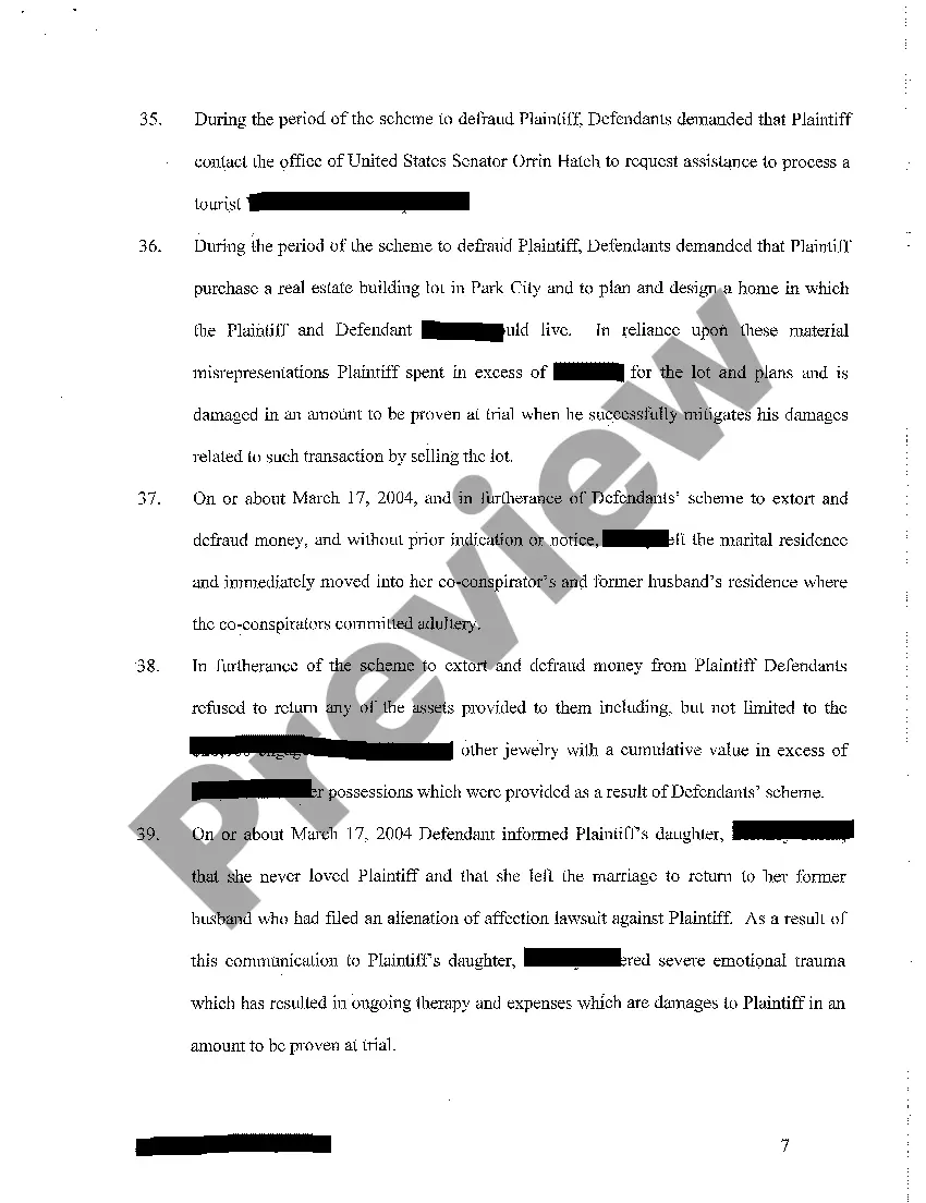 Preview A01 Complaint - Fraud - Misrepresentation and Conspiracy to Commit Fraud regarding Engagement ring