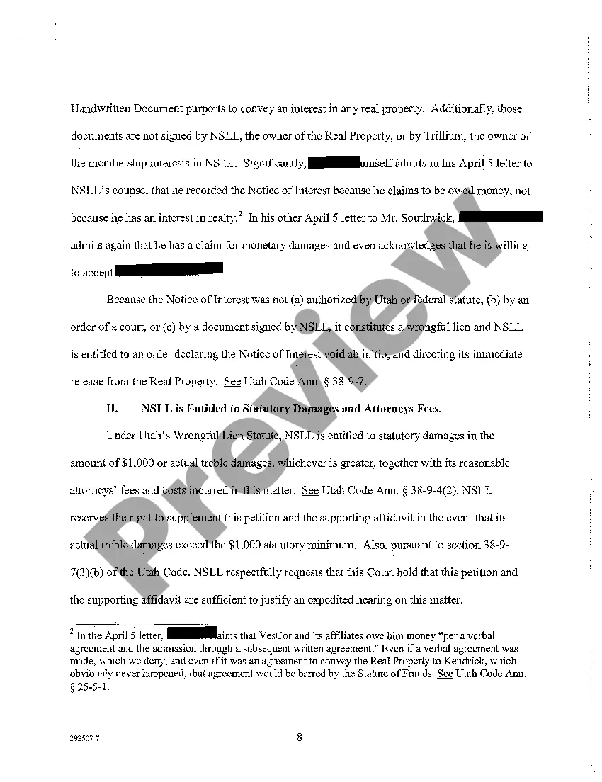 Preview A01 Petition to Nullify Wrongful Lien