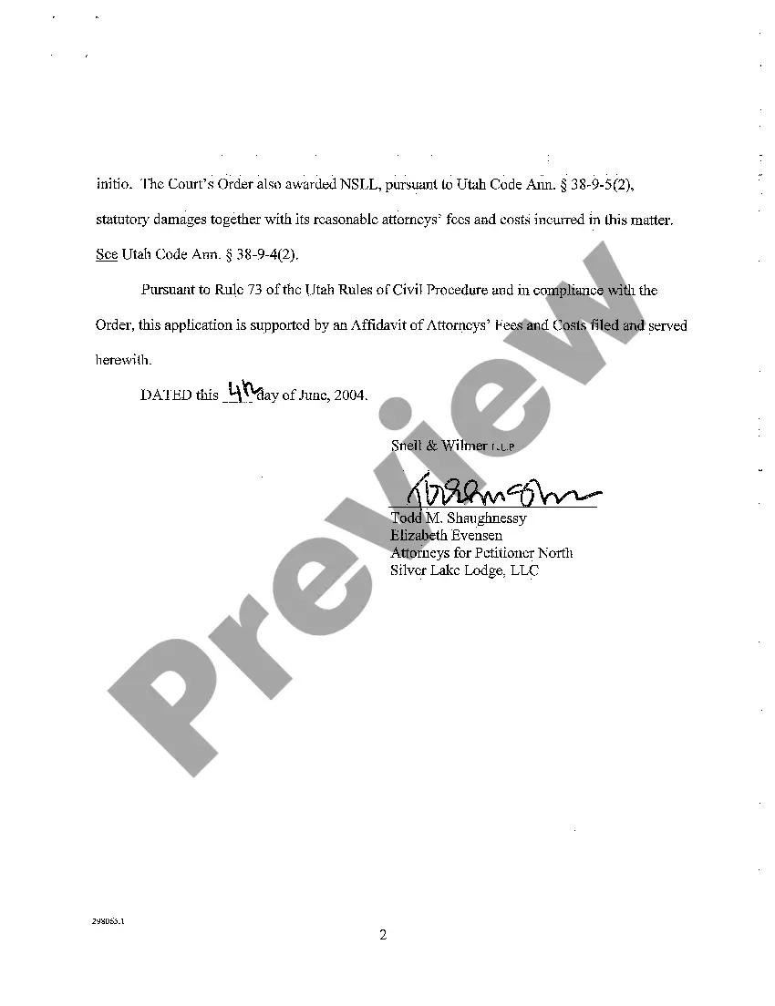 Preview A10 Petitioner's Application for Attorneys Fees and Costs and Statutory Damages