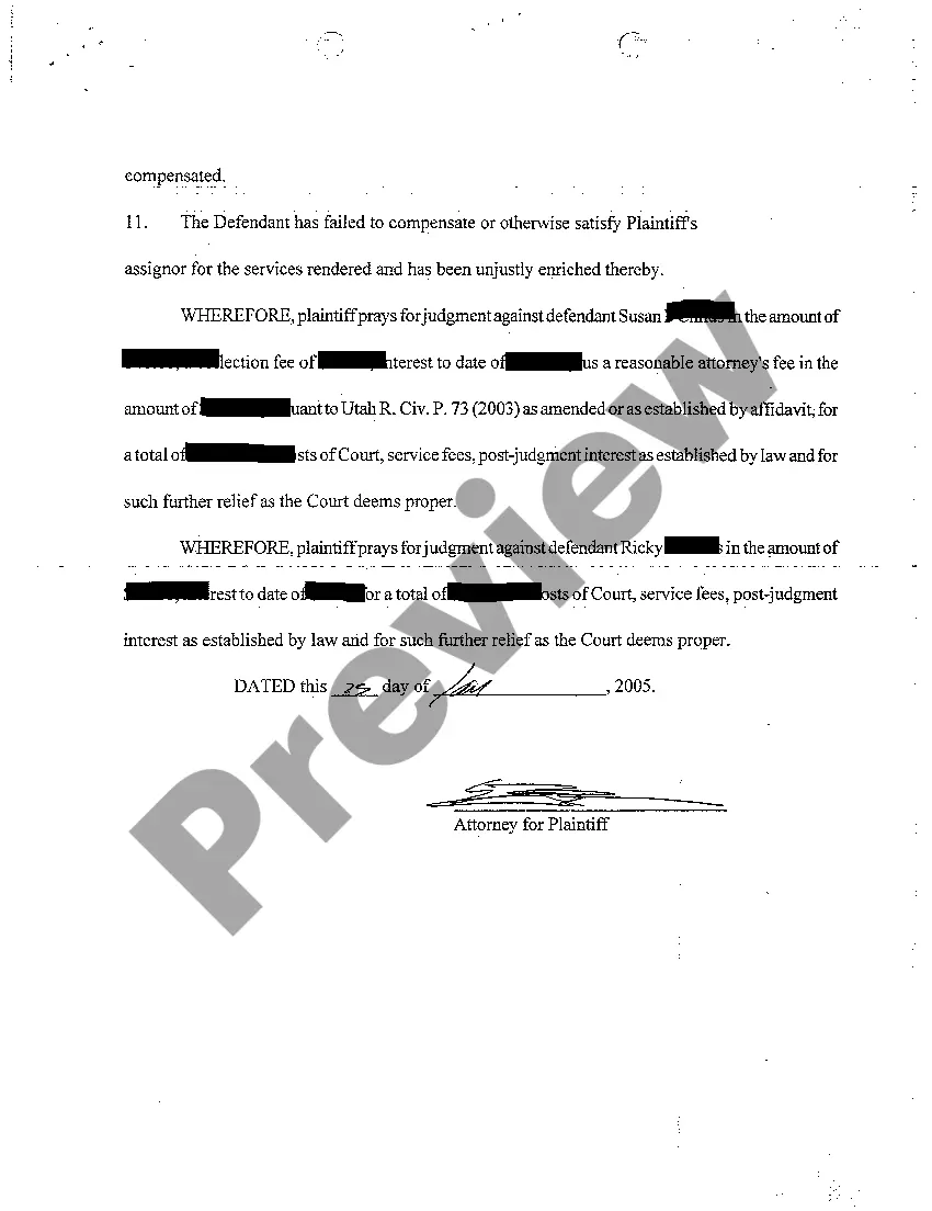 Preview A01 Complaint - Debt Collection by Collection Agency