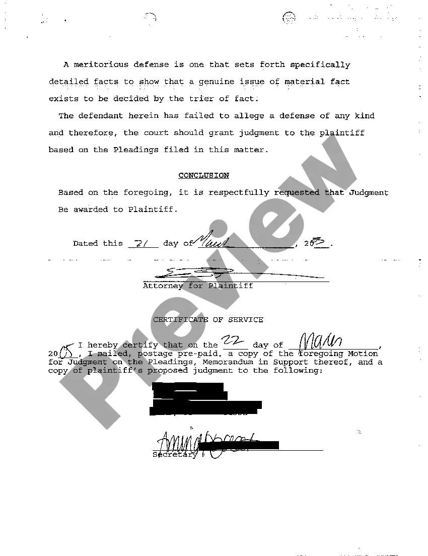 Preview A03 Memorandum in Support of Motion for Judgment on the Pleading