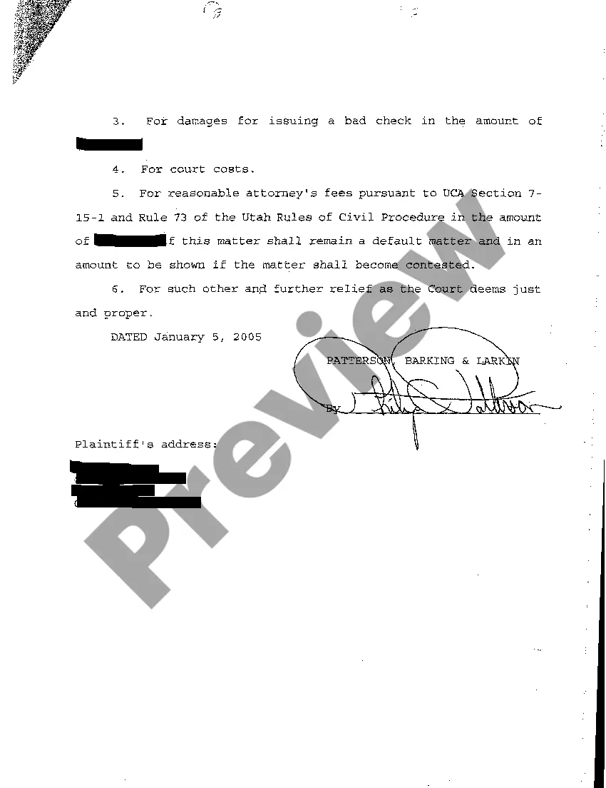 Get A01 Complaint - Dishonored Check Preview A01 Complaint - Dishonored Check