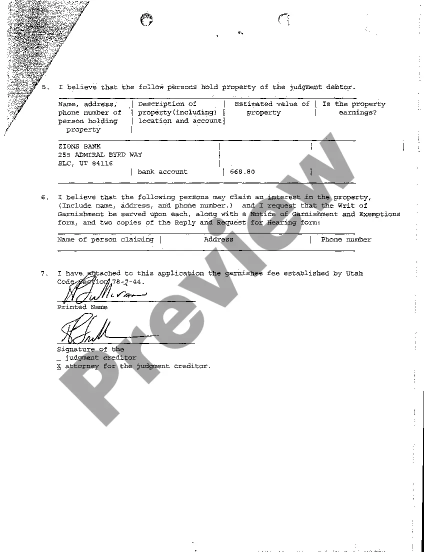 Get A01 Application for Writ of Garnishment Preview A01 Application for Writ of Garnishment