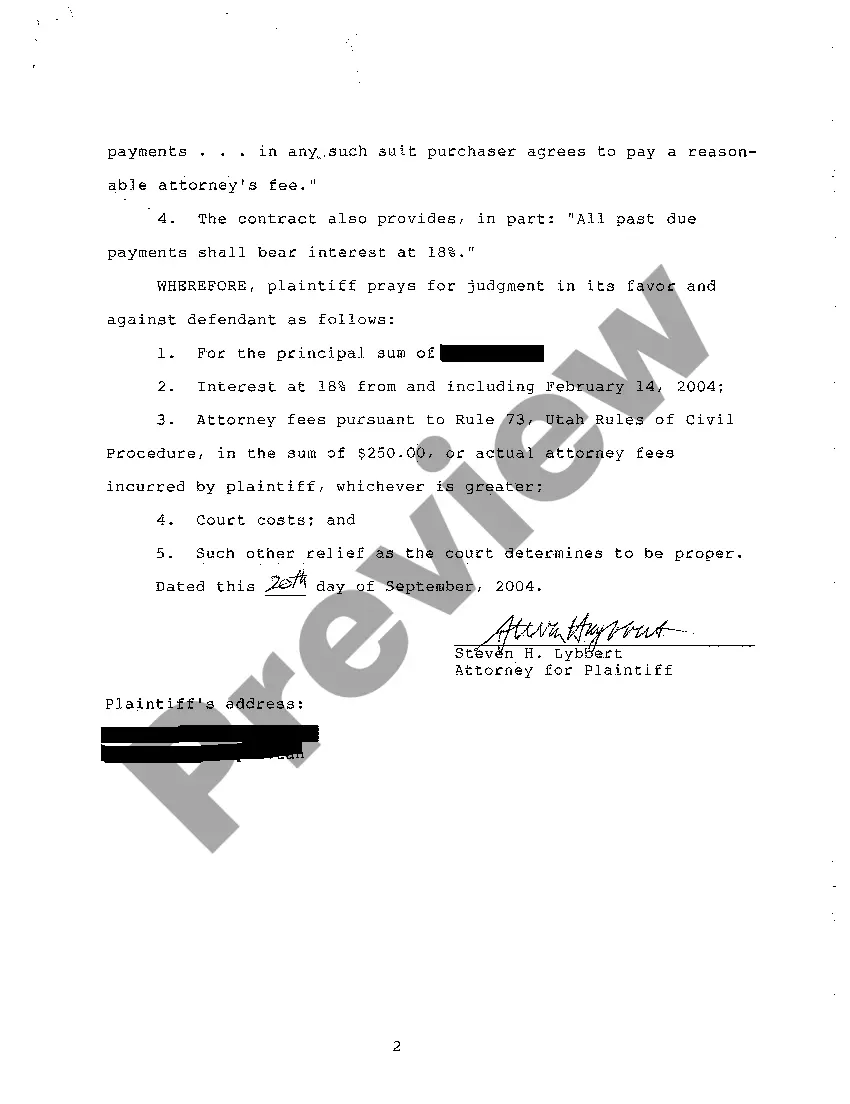 Preview A01 Complaint - Breach of Contract regarding sign fabrication