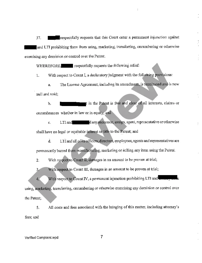 Get A01 Verified Complaint - Declaratory Judgment, Breach of Contract and Covenant of Good Faith and Fair Dealing, and Permanent Injunction Preview A01 Verified Complaint - Declaratory Judgment, Breach of Contract and Covenant of Good Faith and Fair Dealing, and Permanent Injunction