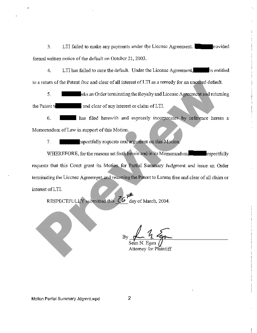 Preview A04 Plaintiff's Motion for Partial Summary Judgment