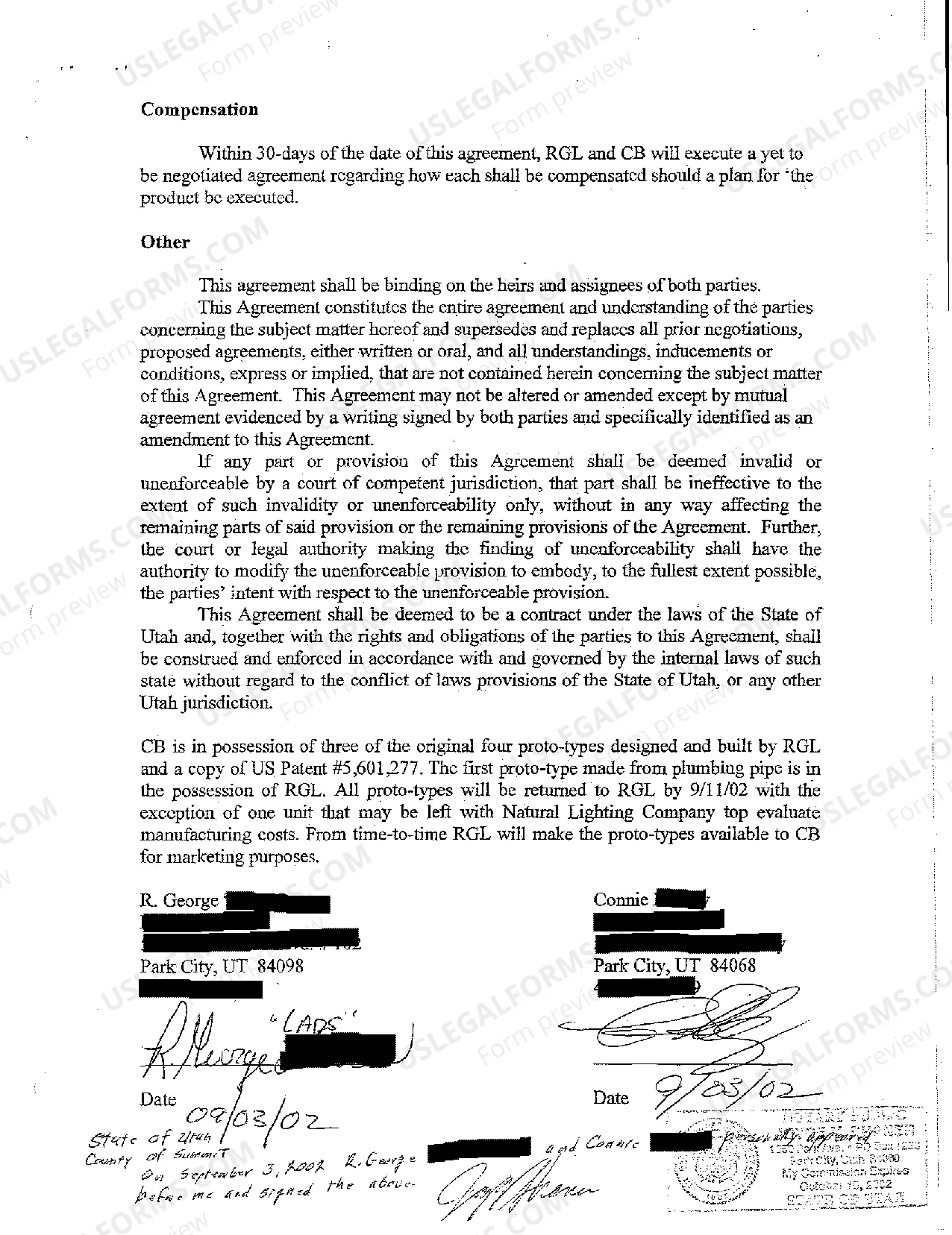 Preview A10 Patent Agreement