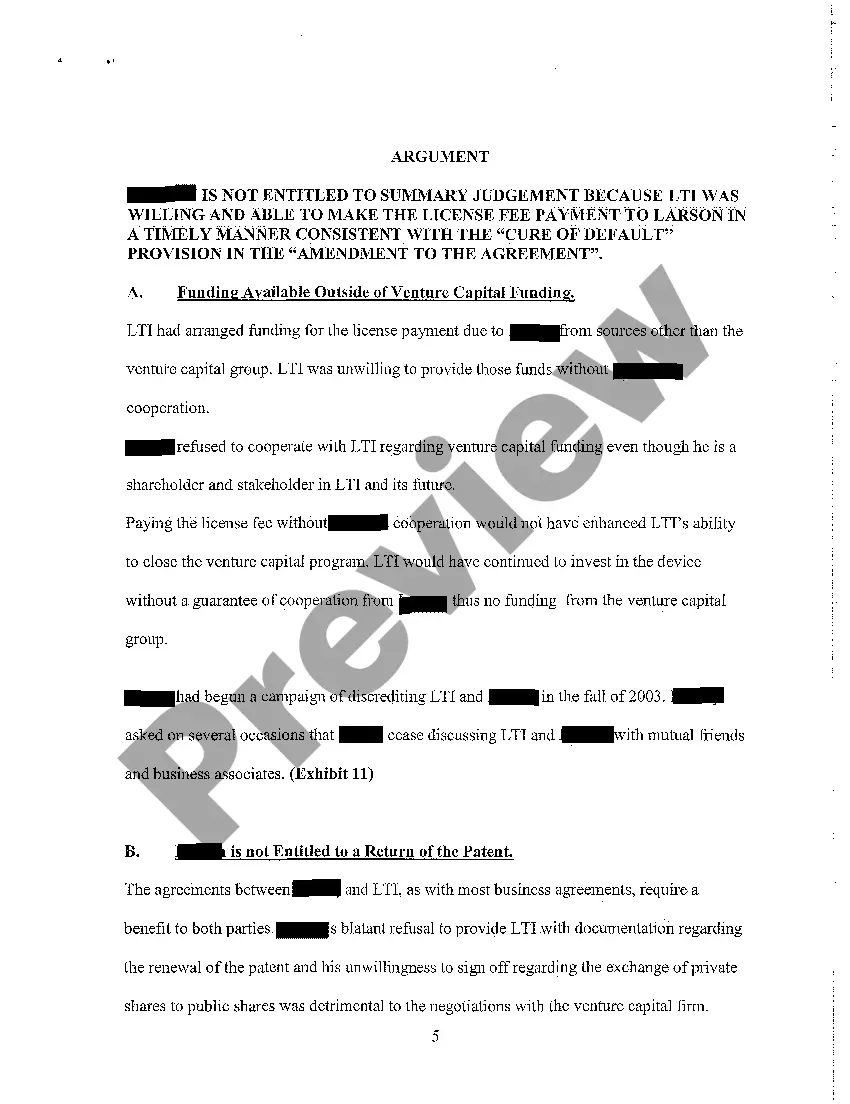 Preview A11 Response to Memorandum in Support of Plaintiff's Motion for Partial Summary Judgment