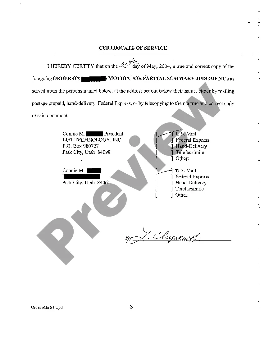 Get A13 Order Granting Plaintiff's Motion for Partial Summary Judgment Preview A13 Order Granting Plaintiff's Motion for Partial Summary Judgment