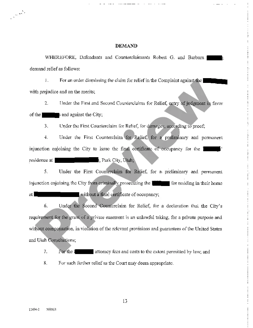 Preview A03 Answer and Counterclaim