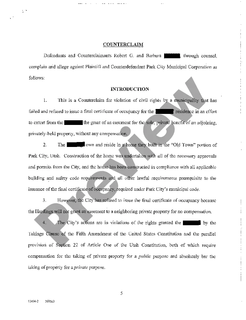 Preview A03 Answer and Counterclaim