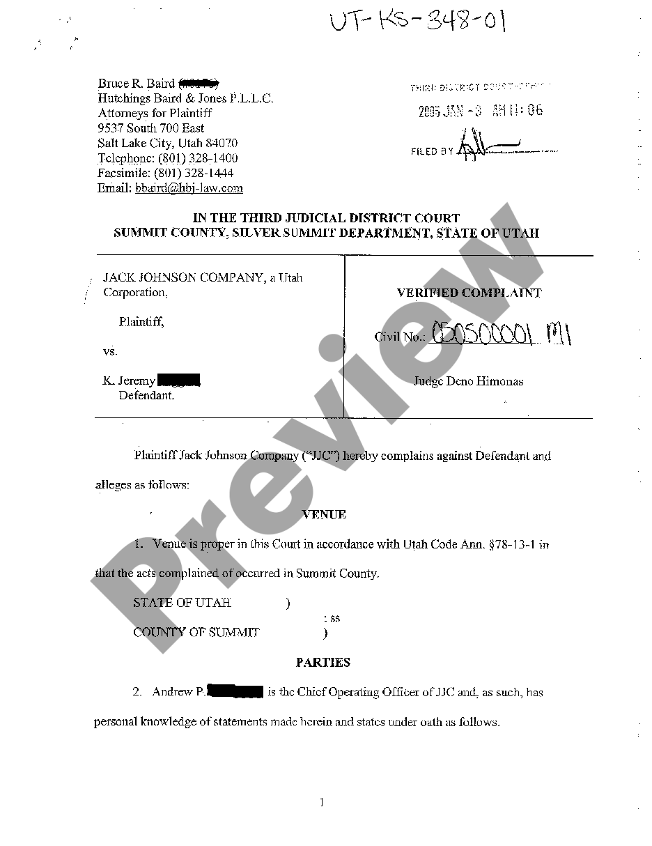 Utah Verified Complaint - Defalcation, Embezzlement, Theft ...