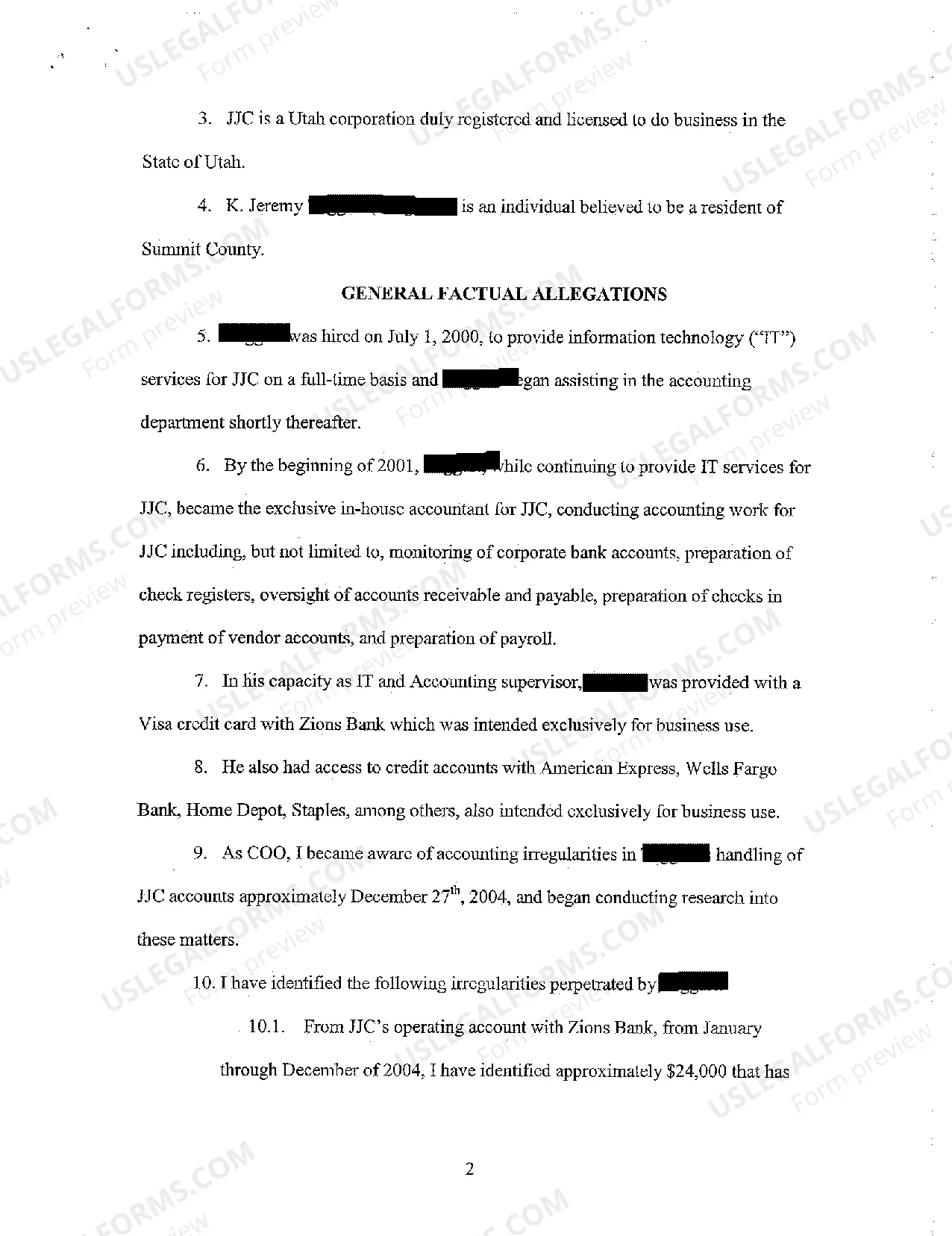 Preview A01 Verified Complaint - Defalcation, Embezzlement, Theft, Conversion