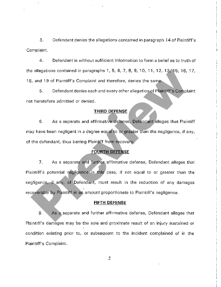 Preview A02 Answer to Complaint and Demand for Jury Trail