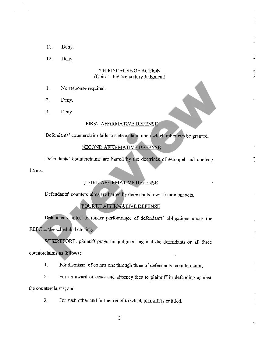 Get A03 Reply To Counterclaim Preview A03 Reply To Counterclaim