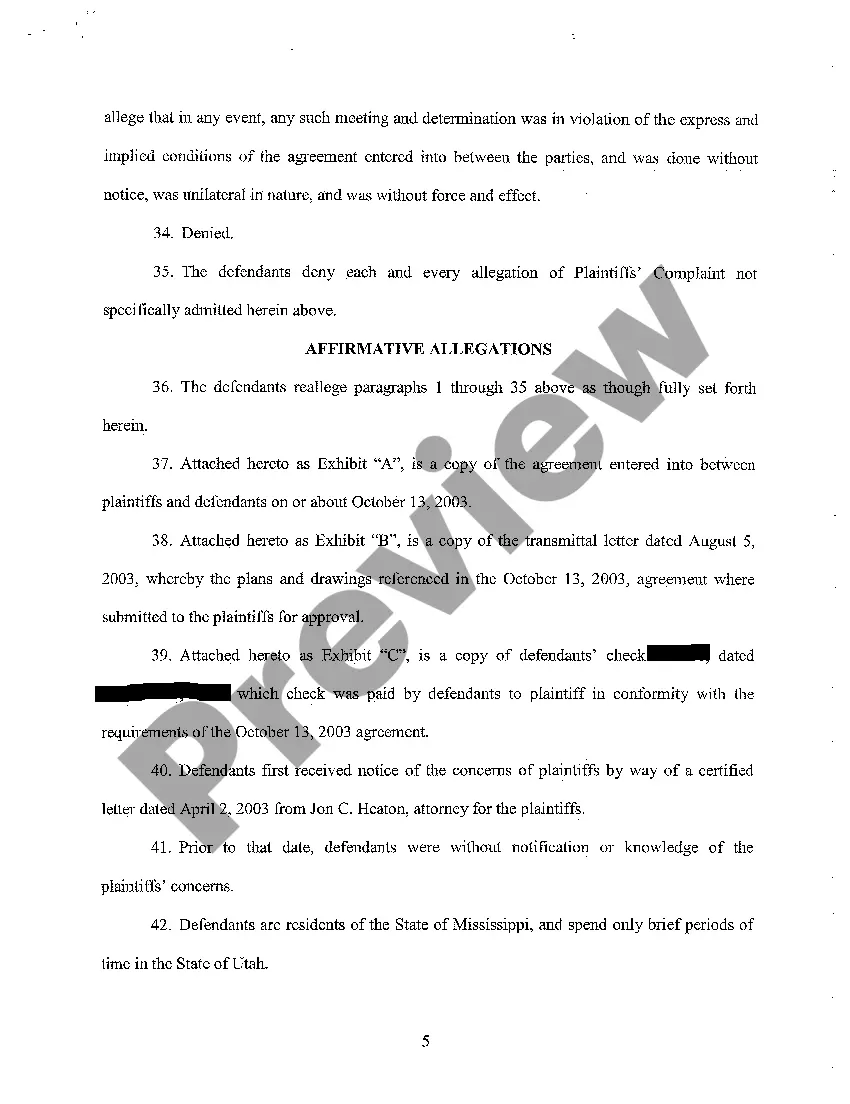 Preview A02 Answer to Complaint