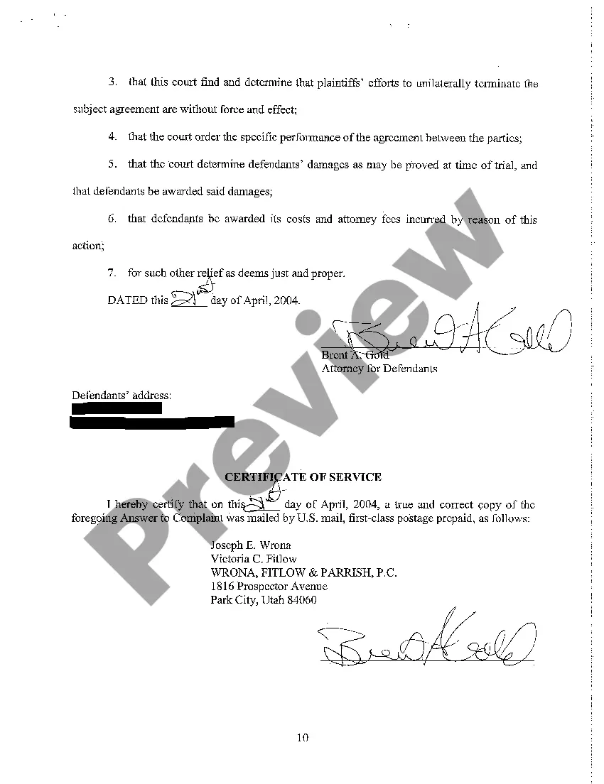 Preview A02 Answer to Complaint